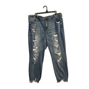 Ms Cello Womens Jeans Size 22 Distressed Ripped Frayed Hem Medium Wash